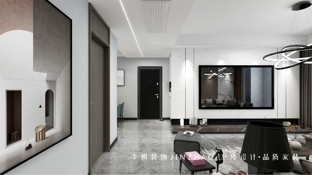 天洲視界城現(xiàn)代簡約風格玄關(guān)裝修效果圖