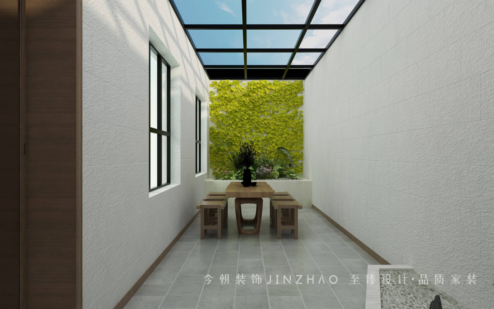 奧園小區(qū)267㎡下躍現(xiàn)代簡約風(fēng)格陽臺(tái)裝修效果圖